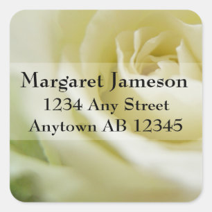 Sugar White Rose Wedding Return Address Label