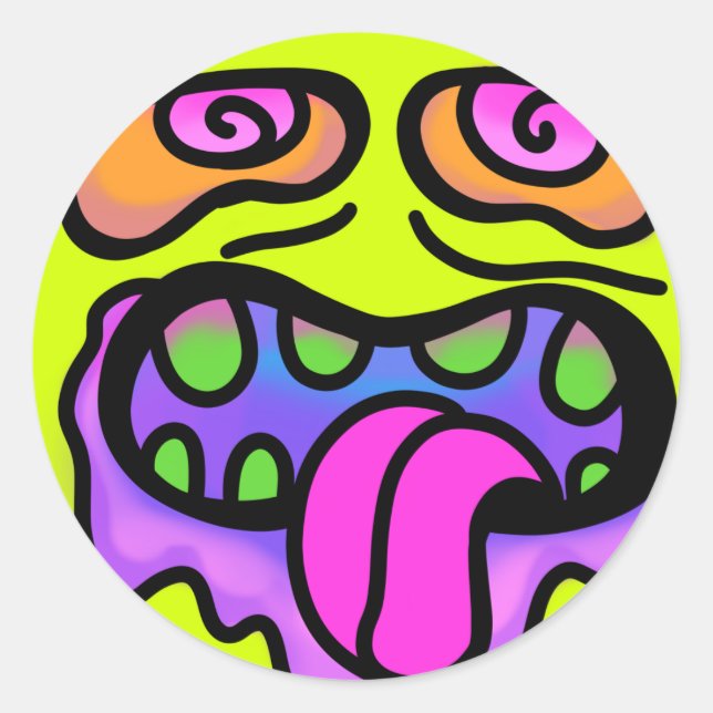 Sugar Zombie Pop Art  Classic Round Sticker (Front)