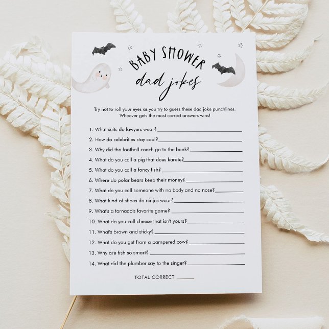 SUGARBOO Halloween Dad Jokes Baby Shower Game Card (Creator Uploaded)