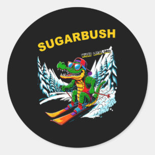 Sugarbush Gator Adventure Winter Sports Enthusiast Classic Round Sticker