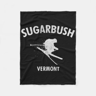Sugarbush Skiing Tee Vermont Ski Fleece Blanket