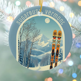 Sugarbush Vermont ski area souvenir  Ceramic Tree Decoration