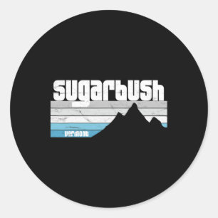 Sugarbush Vt Vermont Retro Mountains Skiing Snowbo Classic Round Sticker