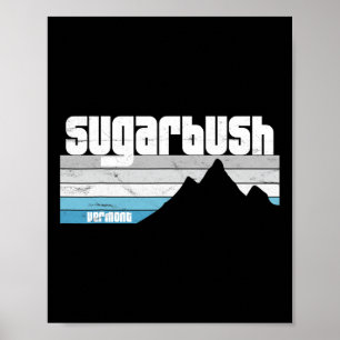 Sugarbush Vt Vermont Retro Mountains Skiing Snowbo Poster