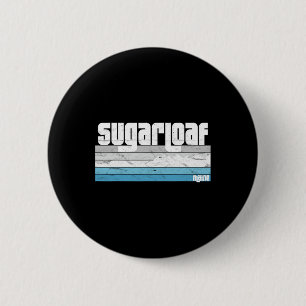 Sugarloaf Maine Me Retro Vacation Skiing Snowboard 6 Cm Round Badge