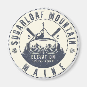 Sugarloaf Maine Mountain Vintage Ski Souvenir Magnet