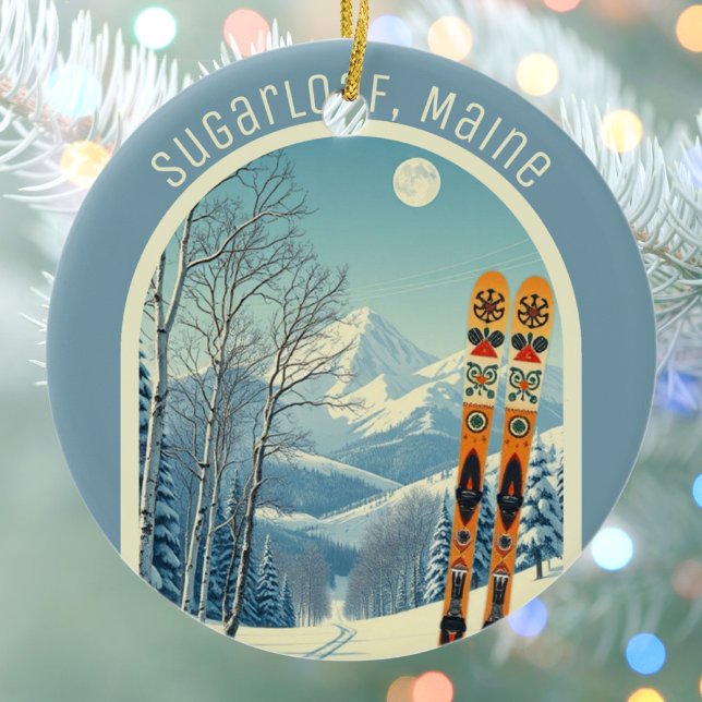 Sugarloaf Maine ski area souvenir  Ceramic Tree Decoration (Creator Uploaded)