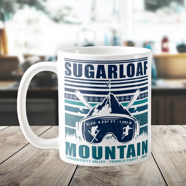 Sugarloaf Mountain Maine Vintage Skiing Souvenirs Coffee Mug (Creator Uploaded)