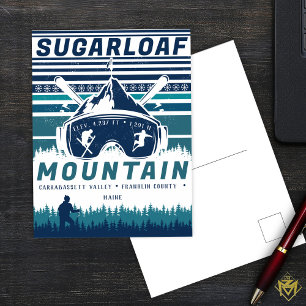 Sugarloaf Mountain Maine Vintage Skiing Souvenirs Postcard