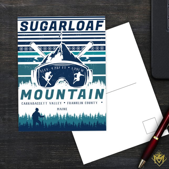 Sugarloaf Mountain Maine Vintage Skiing Souvenirs Postcard (Creator Uploaded)