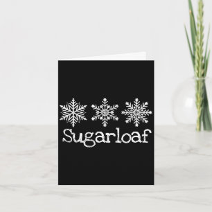Sugarloaf mountain skier skiing ski snowflakes card