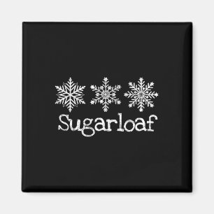 Sugarloaf Mountain Skier Skiing Ski Snowflakes Rus Magnet