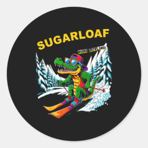 Sugarloaf Mountain Winter Sports Enthusiast Alliga Classic Round Sticker