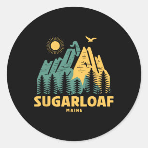 Sugarloaf Mountains Maine Hiking Outdoors Vintage  Classic Round Sticker
