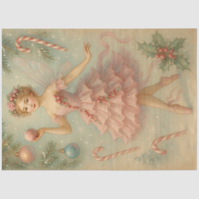Sugarplum Fairy Christmas Ballet Decoupage Paper (Front)