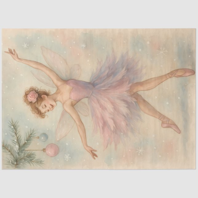 Sugarplum Fairy Pastel Christmas Ballet Decoupage  Tissue Paper (Front)