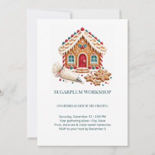 Sugarplum Workshop Gingerbread Decorating Invitation