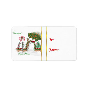 Sugarplums Goat Christmas Gift Tag Sticker