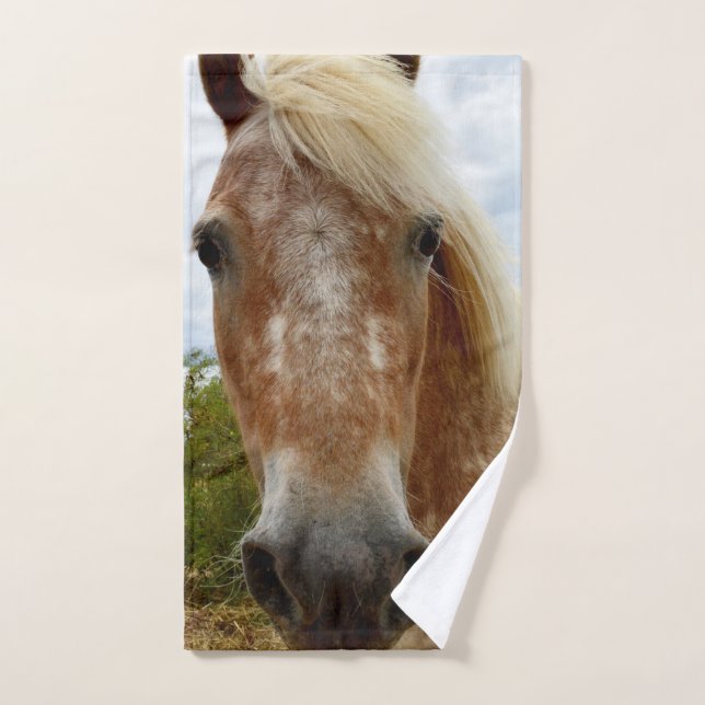 "Sugar's Stride: The Appaloosa's Grace" Hand Towel (Hand Towel)