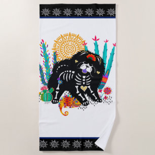 SUGARSKULL NIRVANA Chow Dog Beach Towel