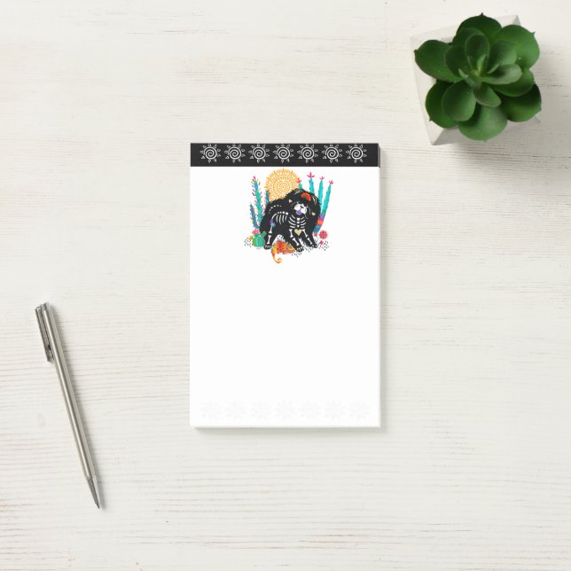 SUGARSKULL NIRVANA chow dog halloween  Post-it Notes (Office)