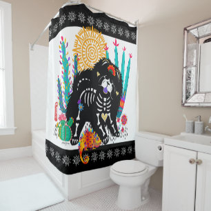 SUGARSKULL NIRVANA  Chow Dog Shower Curtain