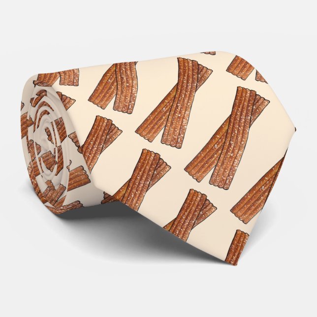 Sugary Churro Fried Dough Pastries Churros Print Tie (Rolled)