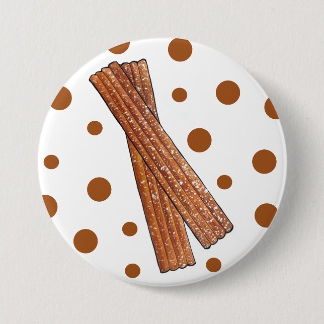 Sugary Churro Fried Dough Pastry Spanish Food 7.5 Cm Round Badge (Front)
