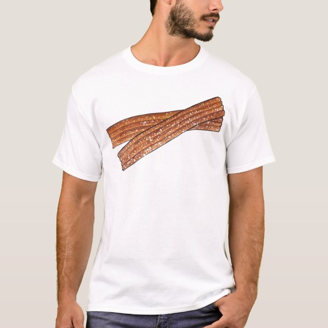 Sugary Churro Fried Dough Pastry Spanish Food T-Shirt (Front)