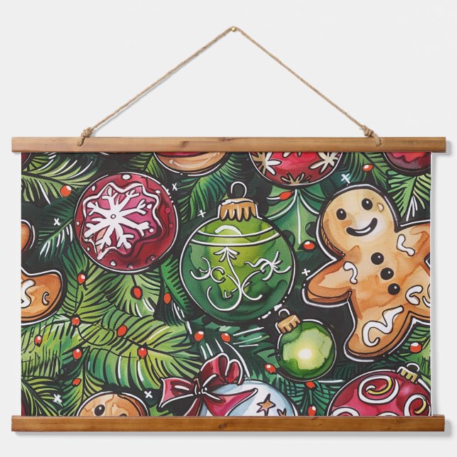 Sugary Sparkle Delight Christmas  Hanging Tapestry (Front)