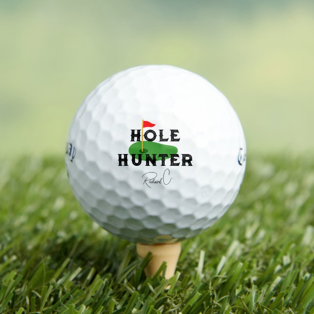 Suggestive Hole Hunter Golf Meme, Monogram Custom  Golf Balls (Insitu Tee)