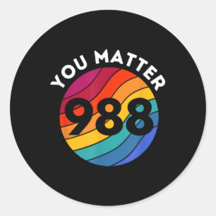 Suicide Awareness - 988 Shirt - Suicide Prevention Classic Round Sticker