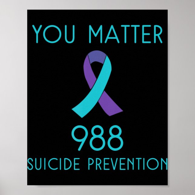 Suicide Awareness - 988  - Suicide Prevention 988  Poster (Front)