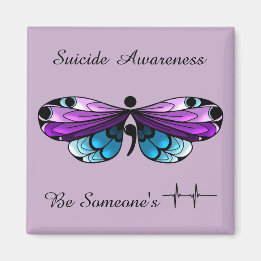 Suicide Awareness Butterfly Semicolon Magnet