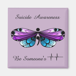 Suicide Awareness Butterfly Semicolon Magnet