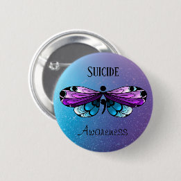 Suicide Awareness Butterfly Semicolon Pin
