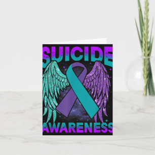 Suicide Awareness Clothing Wings Ribbon Suicide Pr Card