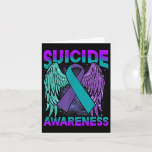 Suicide Awareness Clothing Wings Ribbon Suicide Pr Card