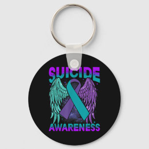 Suicide Awareness Clothing Wings Ribbon Suicide Pr Key Ring