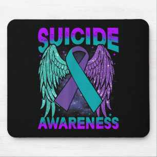 Suicide Awareness Clothing Wings Ribbon Suicide Pr Mouse Pad