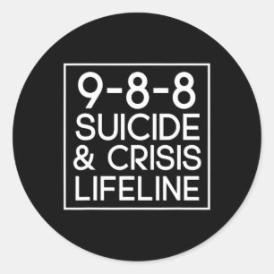 Suicide Awareness Crisis Lifeline 988  Classic Round Sticker