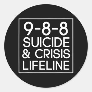 Suicide Awareness Crisis Lifeline 988  Classic Round Sticker