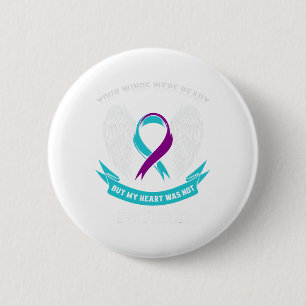Suicide Awareness Dad Teal And Purple Ribbon Loss 6 Cm Round Badge