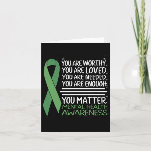 Suicide Awareness Depression Anxiety Mental Health Card