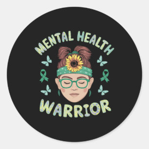 Suicide Awareness Depression Anxiety Mental Health Classic Round Sticker