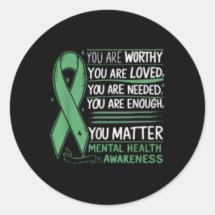 Suicide Awareness Depression Anxiety Mental Health Classic Round Sticker