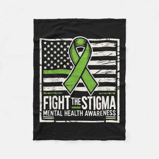 Suicide Awareness Depression Anxiety Mental Health Fleece Blanket (Front)