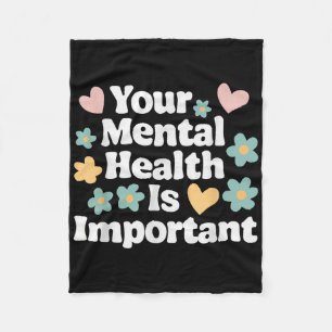 Suicide Awareness Depression Anxiety Mental Health Fleece Blanket