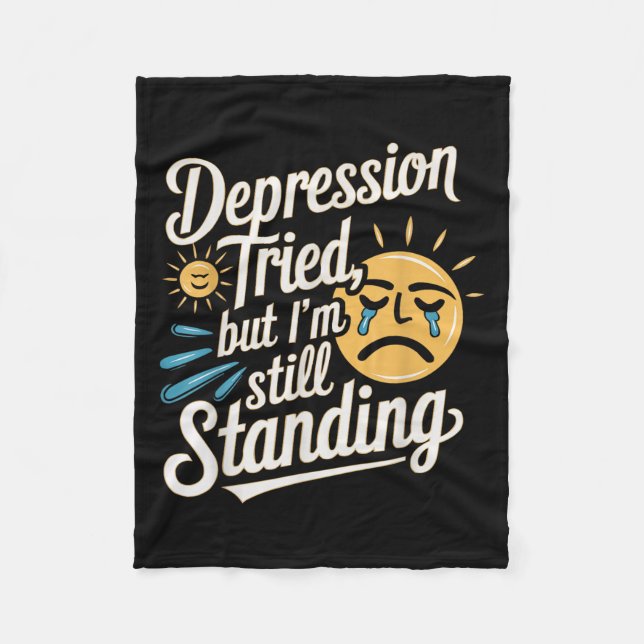 Suicide Awareness Depression Anxiety Mental Health Fleece Blanket (Front)