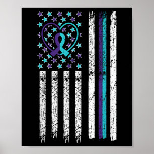 Suicide Awareness Flag Anxiety Mental Health Thera Poster
